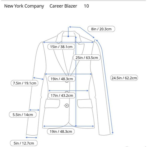 NY&Co Gray Blazer Size 10 Career Stretch Jacket 2-Button Office Academia Preppy - Picture 8 of 8